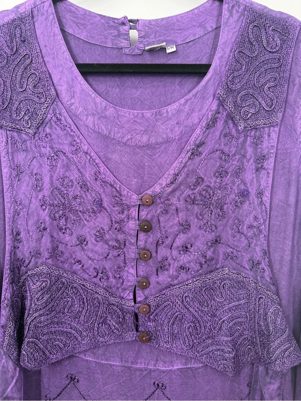 Vintage Whimsy Goth Purple Maxi Long sleeve dress - Picture 7 of 12